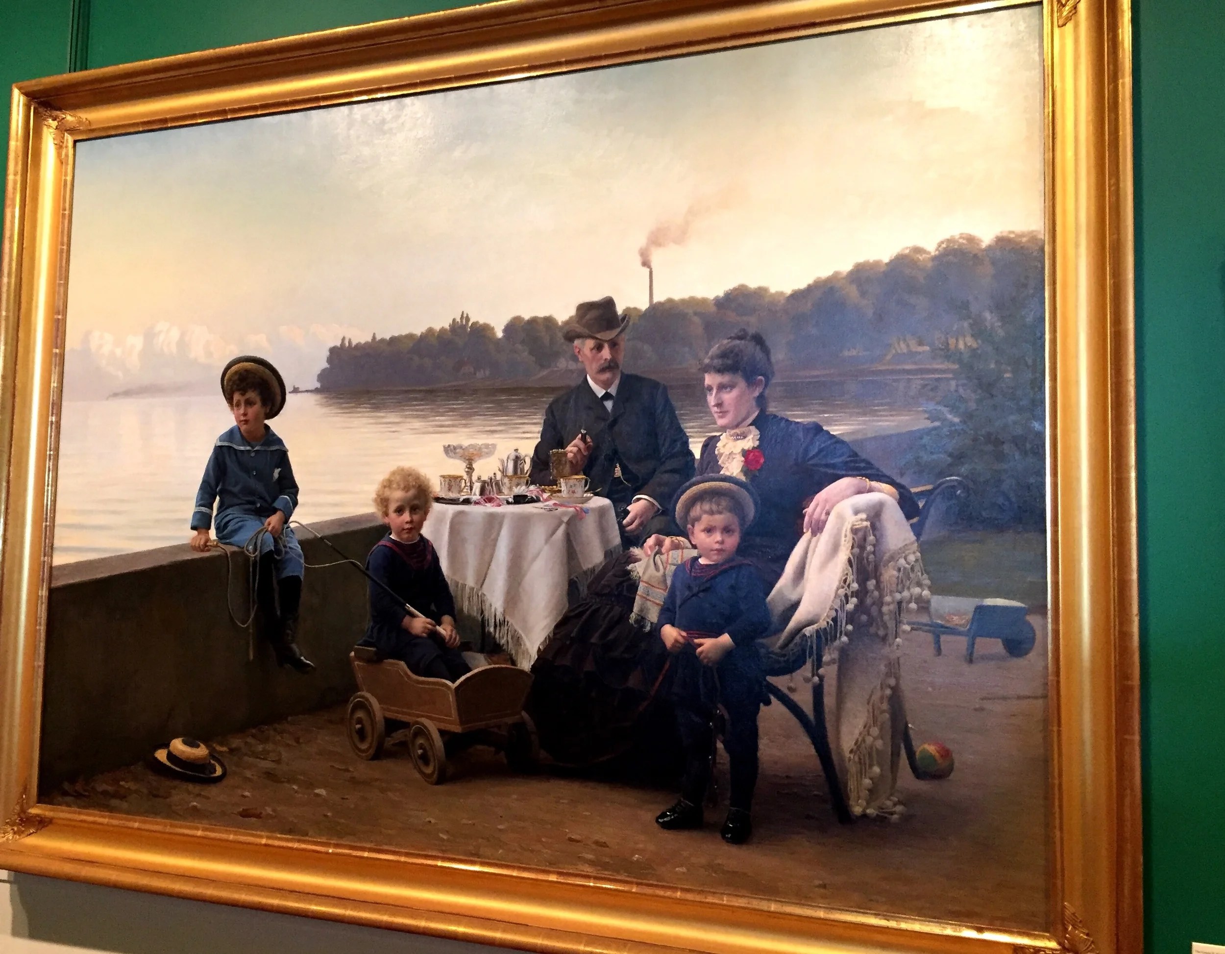 The George R. Rich Family Having Afternoon Coffee at the Villa Quisisana Overlooking Oresund, Skodsborg, Strandvej (Denmark), 1885 by Wenzel Ulrik Tornoe, Danish, 1844-1907