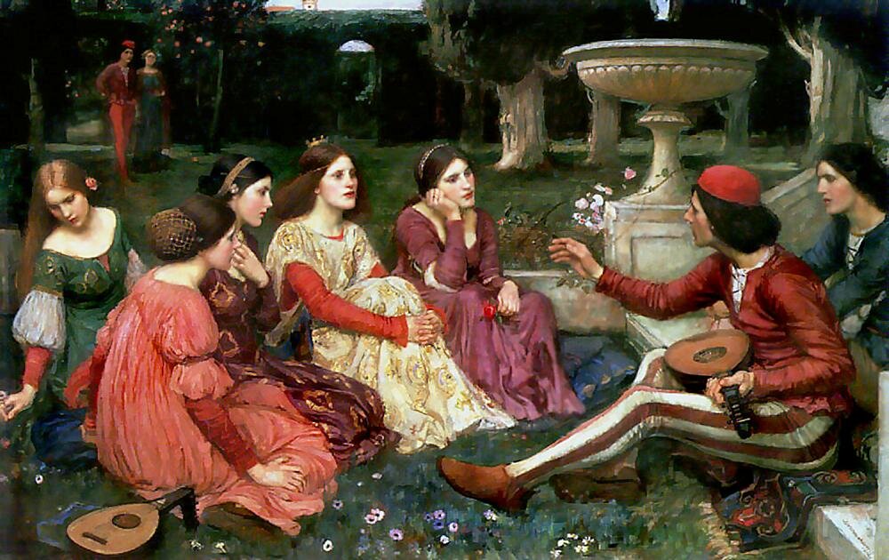John William Waterhouse, The Decameron , 1916, The Lady Lever Art Gallery, Port Sunlight