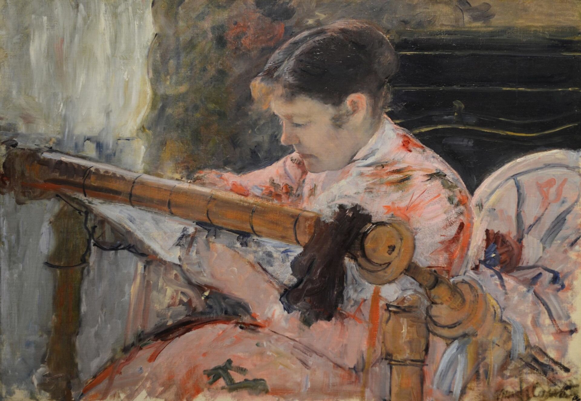 Lydia at the Tapestry Loom , c. 1881, by Mary Cassatt