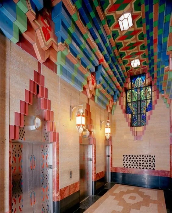 Pewabic Pottery Tiles the Guardian Building, Detroit.