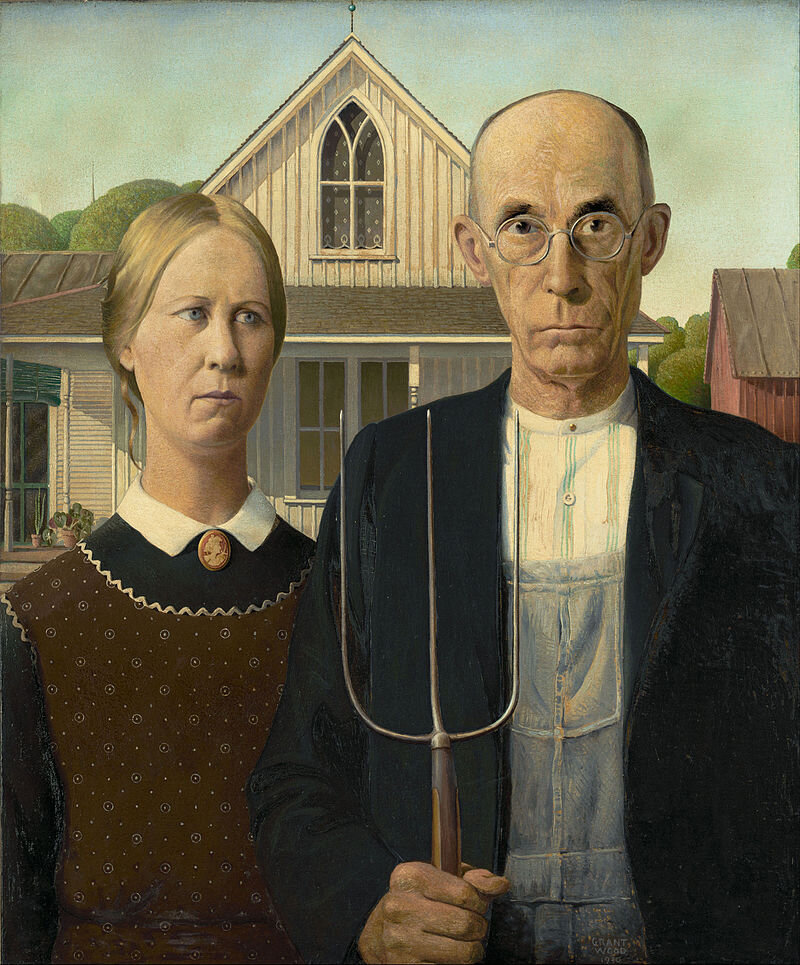 Grant Wood, American Gothic , 1930, Chicago Institute of Art.