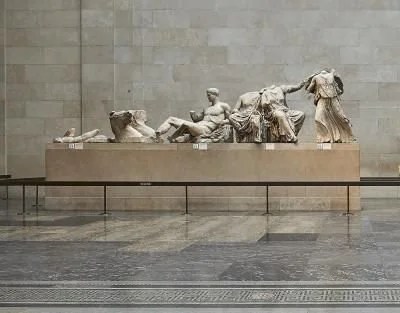 A section of the display of Parthenon statuary at the British Museum